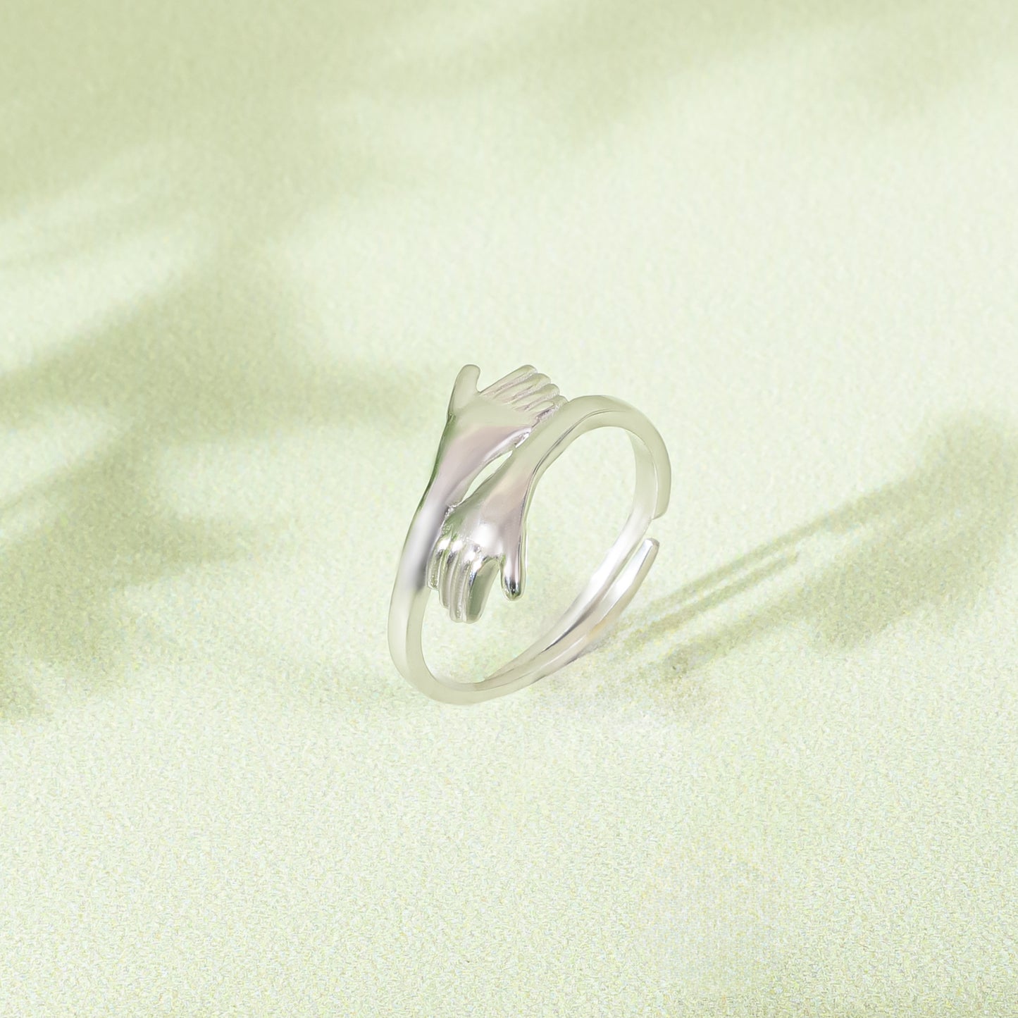 Stylish Silver Love Hug Ring