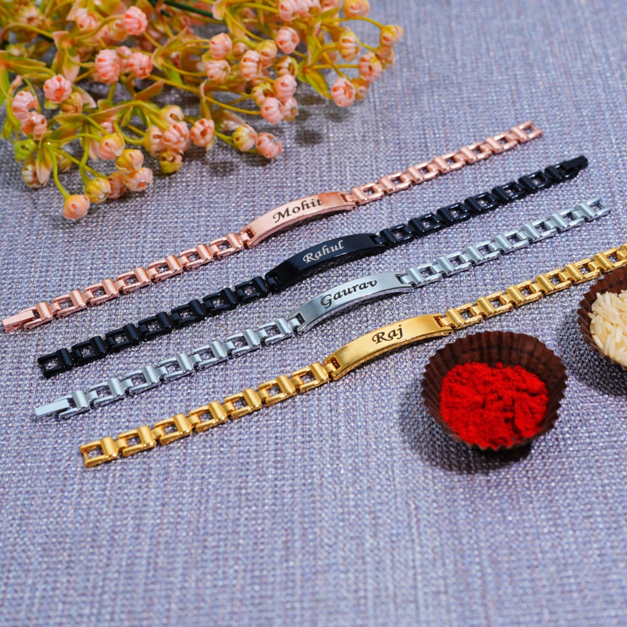 Personalized Engravable Name Rakhi Bracelets
