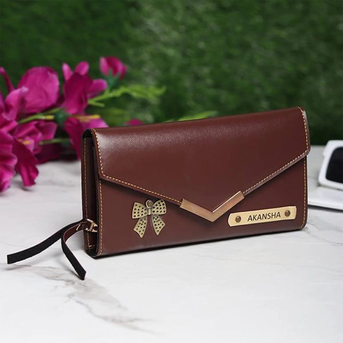 Personalized Ladies Clutch With Charm