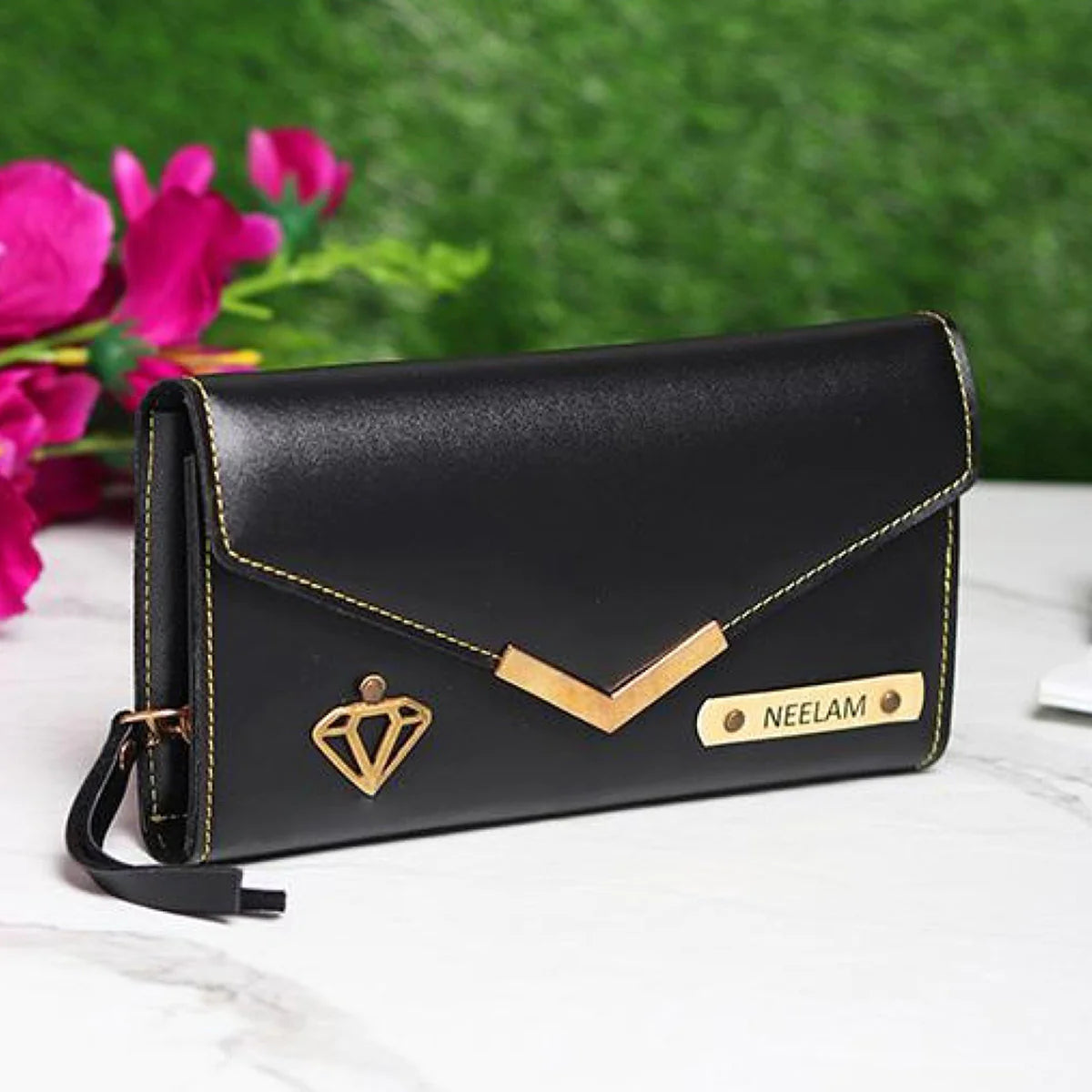 Personalized Ladies Clutch With Charm