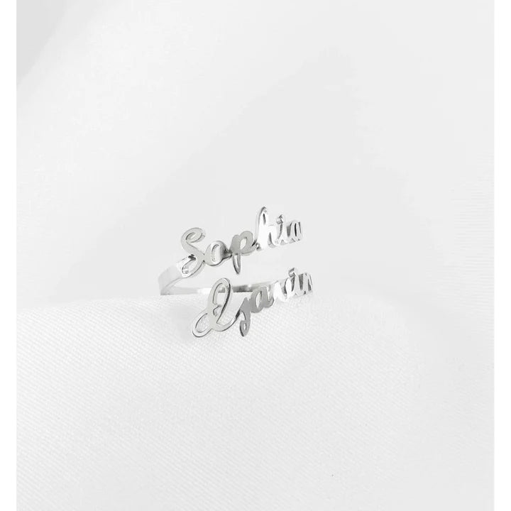 Personalised Two Name Ring