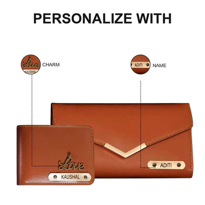 Customized Gents and Women Wallet couple combo
