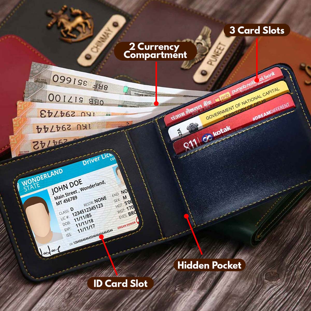 Customized Gents and Women Wallet couple combo