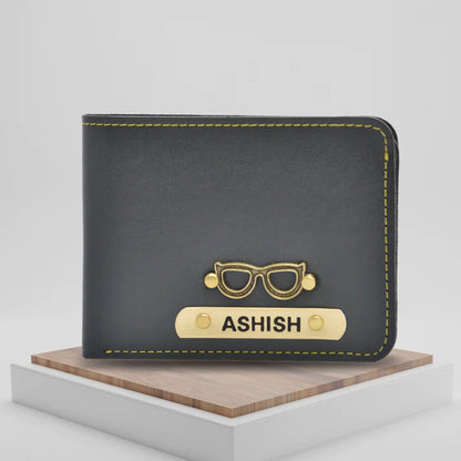 Personalized Men's Wallet With Name & Charm