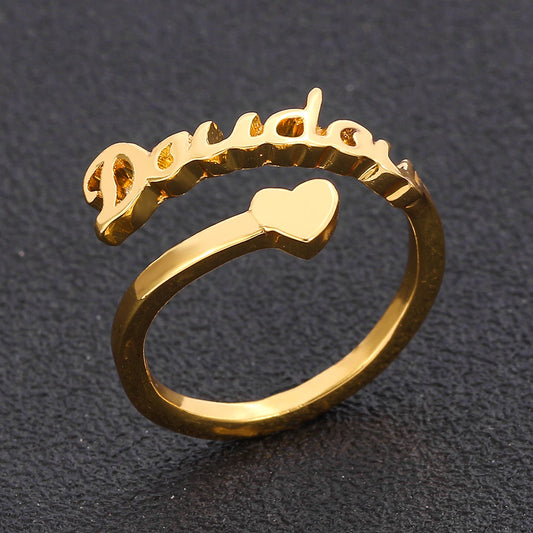Name Ring With Heart