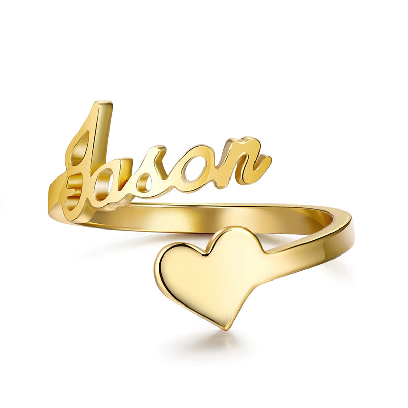 Name Ring With Heart