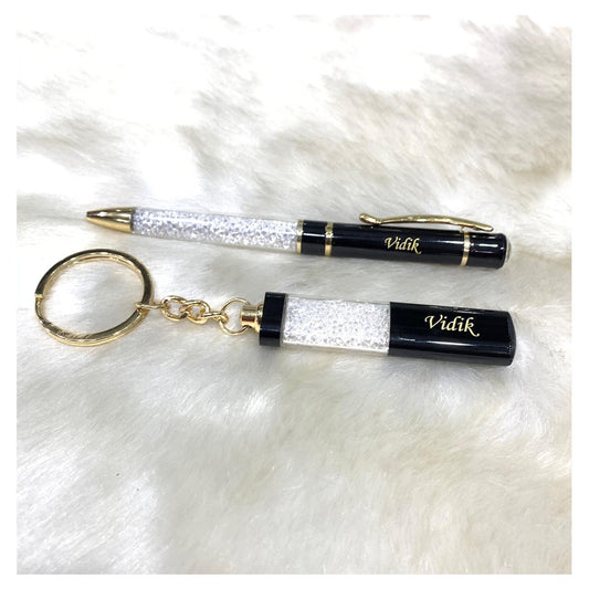 Personalized Crystal Pen With Keychain
