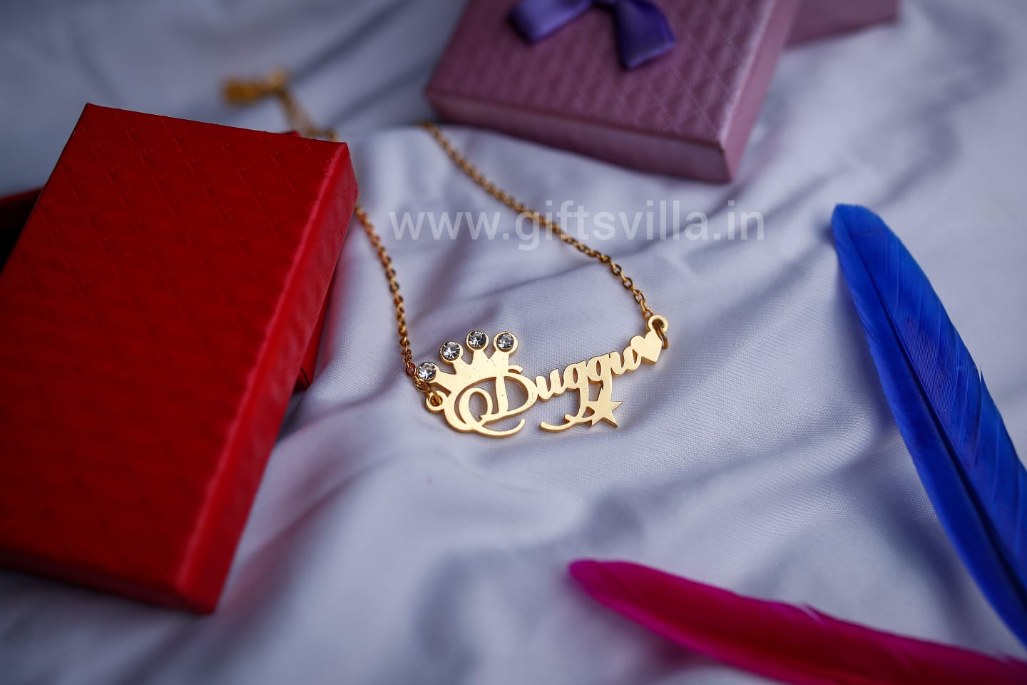 Diamond Crown Name Necklace