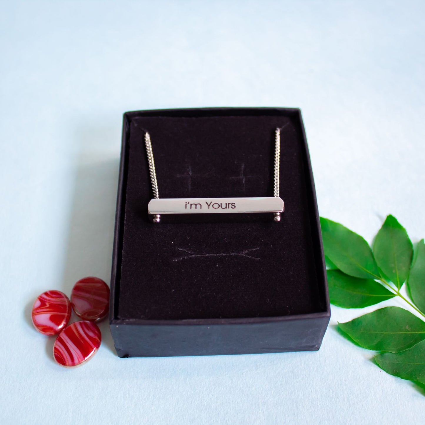 ENGRAVED HORIZONTAL BAR NECKLACE