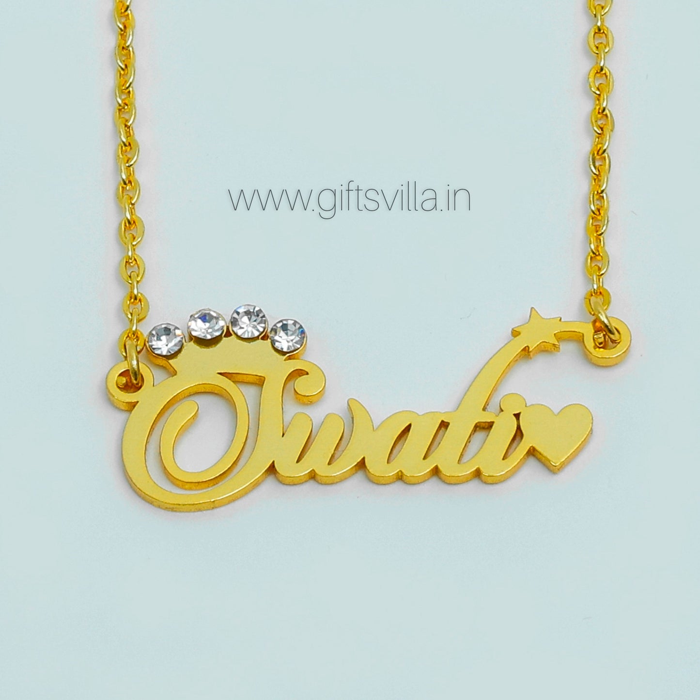 Diamond Crown Name Necklace