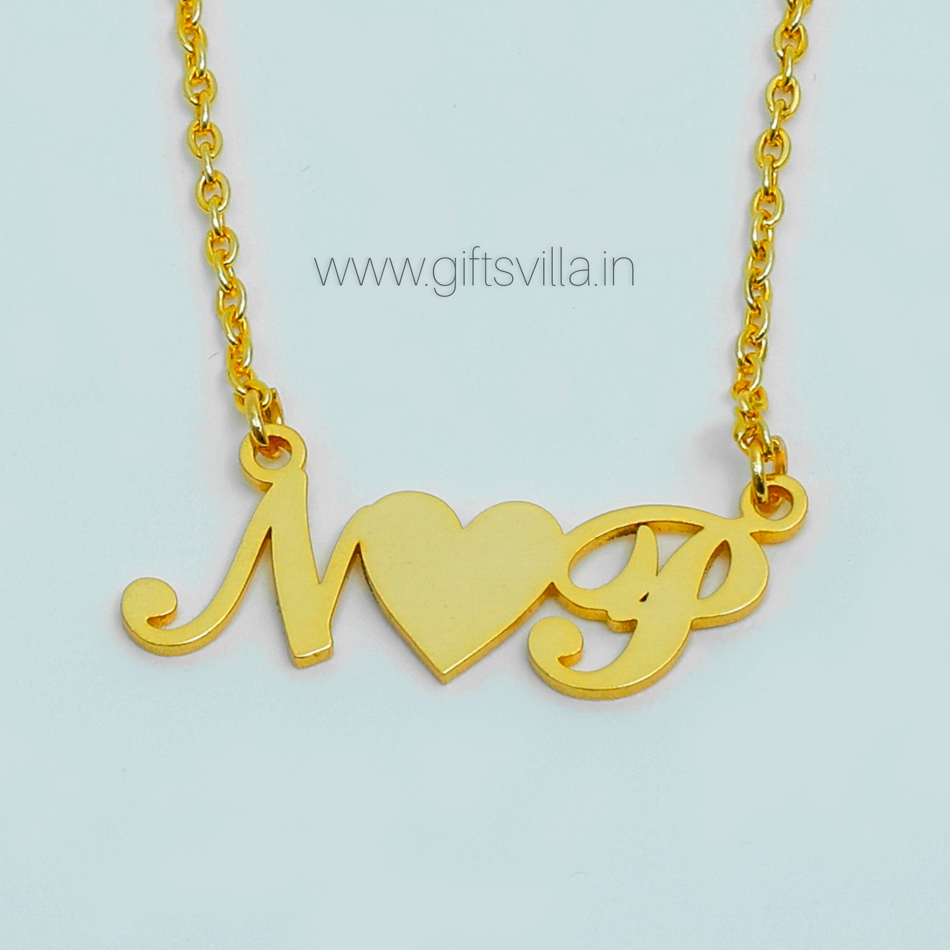Personalised Necklace Necklace With Heart And Initial Customized
