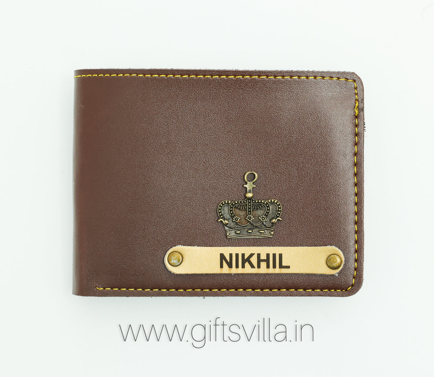 Personalized Men's Wallet With Name & Charm