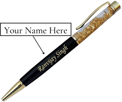 Golden Flakes pen - Customized Name Pen