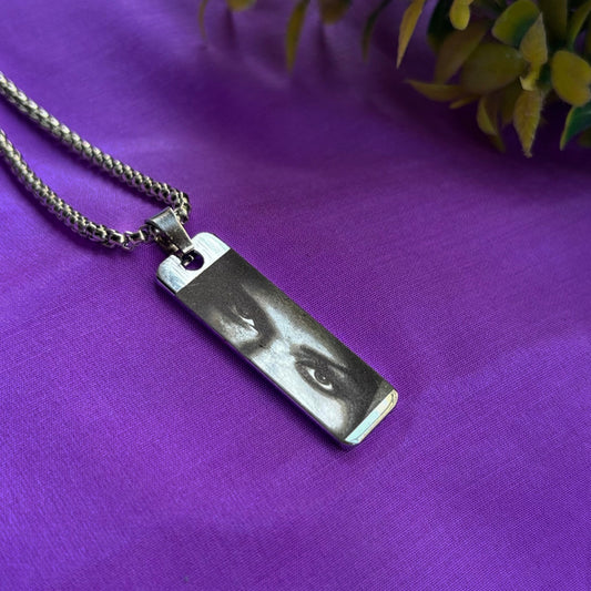 Eyes Engraved Photo Pendant