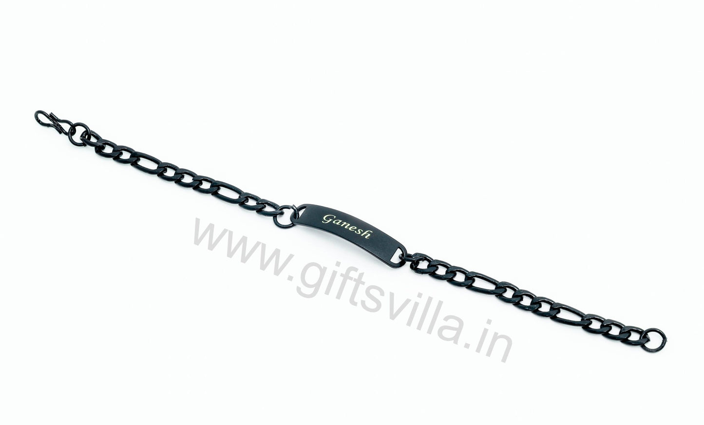Engraved Name Figaro Chain Bracelet for Men and Boys